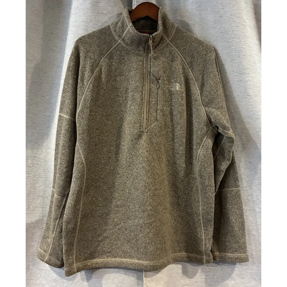 The North Face Pullover Mens Large Brown Quarter Zip Fleece Hiking Gorpcore